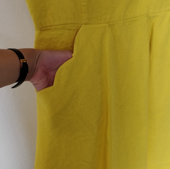 UO COPE yellow scalloped dress with pockets - Picture 7 of 8